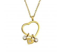 Oceľový náhrdeľník Srdce s príveskami M32580-A4S