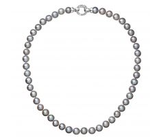Evolution Group Perlový náhrdelník z pravých riečnych perál šedý 22028.3