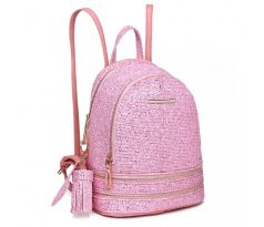 Miss Lulu Roztomilý dizajnový batôžtek - ružový s trblietkami