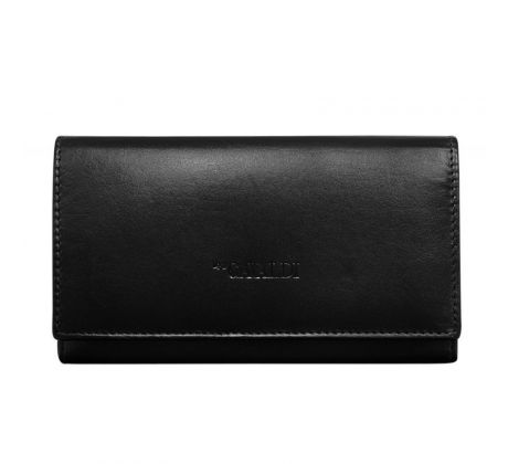 Čierna kožená dámska peňaženka