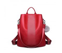 Dámsky elegantný batoh červený s príveskom